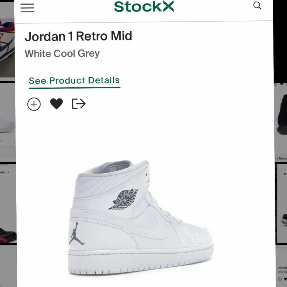 Jordan 1 Retro Mid - White Cool Grey